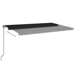 ZNTS Manual Retractable Awning with LED 500x350 cm Anthracite 3069224