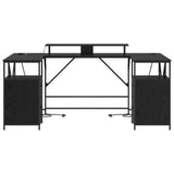 Desk with Drawer Black Oak 182 x 101 x 87.5 cm Engineered Wood 3376136
