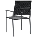 Garden Chair Set of 2 Black PE rattan, powder-coated steel 364098
