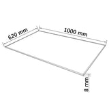 Table Top Tempered Glass Rectangular 1000x620 mm 243633
