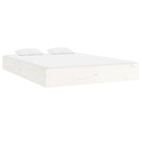 Bed Frame without Mattress White Solid Wood 150x200 cm King Size King Size 820038