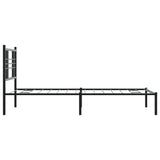 ZNTS Metal Bed Frame without Mattress with Headboard Black 107x203cm 376320