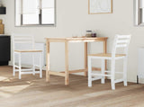 Dining Chairs 2 pcs Solid Rubber Wood White 40 x 47.5 x 99.5 cm 42020470