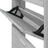 Shoe Cabinet Grey Sonoma 59x17x108 cm Engineered Wood 342532