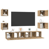 TV Cabinet Set 7 pcs Artisan Oak Engineered Wood 3393398