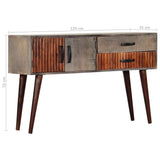 Console Table Grey 120x35x75 cm Solid Rough Mango Wood 282742