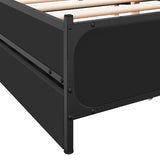 ZNTS Bed Frame with Drawers without Mattress Black 120x200 cm 3279937