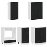 Kitchen Unit LUCCA 5 pcs Black Engineered Wood 3438256
