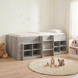 Loft Bed Frame with Cabinet 3 pcs Grey Sonoma Engineered Wood 3423435