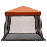 Camping Tent Set 2 pcs Grey and Orange Taffeta and Fabric 3337178