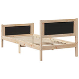 Bed Frame with Headboard Light Grey 90 x 200 cm Solid Pine Wood 878424