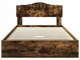 Storage Bed with Drawer Smoked Oak 90 x 190 cm Engineered Wood 3413142