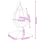 Hanging Egg Chair with Stand Anthracite Fabric and Steel 4007399