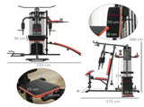 Multi Gym Workout, Weight Machine with 65kg Weight Stack, Sit Up Bench, Push Up Stand, Dip T3398P349238