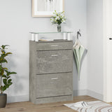 Shoe Cabinet Concrete Grey 63x24x104 cm Engineered Wood 342565