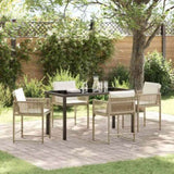 Garden Dining Set 5 pcs Beige Poly Rattan 3380758