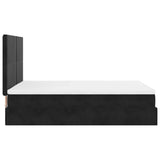 Ottoman Bed with Mattresses Black 140x190cm Velvet 3313399