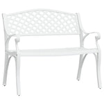 ZNTS Garden Bench 102 cm Cast Aluminium White 317746