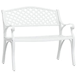 ZNTS Garden Bench 102 cm Cast Aluminium White 317746