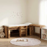 Kids'High Bed Frame with Desk 2 pcs Old wood Engineered Wood 3423452