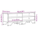 TV Cabinet Black 122x34x41 cm Engineered Wood 848569