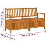 Storage Bench 148 cm Solid Wood Acacia 316743