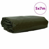 Tarpaulin 650g / m Olive Green 5 x 7 m Canvas with PVC Coating 42017775