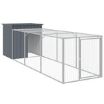 Chicken Cage with Run Anthracite 110x405x110 cm Galvanised Steel 3189089