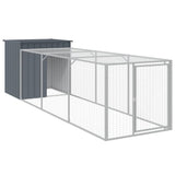 Chicken Cage with Run Anthracite 110x405x110 cm Galvanised Steel 3189089