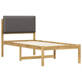 Bed Frame with Upholstered Headboard Whitewash and Light Grey 904270