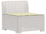 3-Seater Garden Sofa with Cushions Rattan Look PP White 3443826