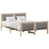 Bed frame Brown and taupe 135 x 190 cm Solid pine wood 878482