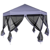 Hexagonal Pop-Up Marquee with 6 Sidewalls Dark Blue 3.6x3.1 m 42110