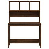 Desk with Shelves Brown Oak 102x45x148 cm Engineered Wood 823007
