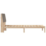 Bed frame Brown and taupe 75 x 190 cm Solid pine wood 878792
