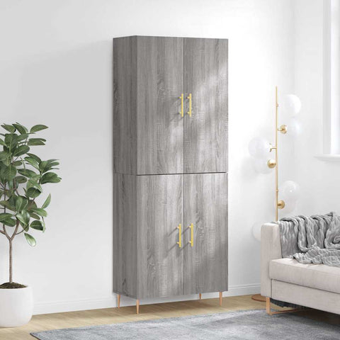 Highboard Grey Sonoma 69.5x34x180 cm Engineered Wood 3195673