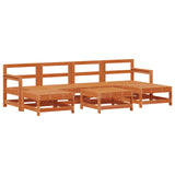 Garden Lounge Set 7 pcs Wax Brown Solid Pine Wood 3418095