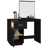 Dressing Table Black 95x50x134 cm Solid Wood Pine 820091
