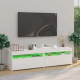TV Cabinets 2 pcs with LED Lights White 75x35x40 cm 804392