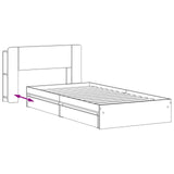 Bed Frame with Storage Black 75 x 190 cm Engineered Wood 3433526
