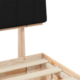 Bed Frame with Upholstered Headboard Black 120 x 190 cm 877506