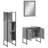 ZNTS 3 Piece Bathroom Cabinet Set Grey Sonoma Engineered Wood 3214347