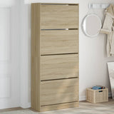 Shoe Cabinet with 4 Flip-Drawers Sonoma Oak 80x34x187.5 cm 3214380
