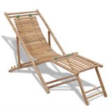 Sun Lounger Natural Bamboo Bamboo Full size Foldable 41492