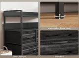 Rustic Chest of Seven Fabric Drawers - Black T3398P342220