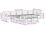 Outdoor Sofa Set 9 pcs White Solid Acacia Wood 3387843