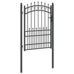 Fence Gate with Spikes Grey 170 x 100 cm Powder-coated steel 42009005