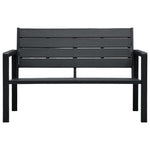 ZNTS Garden Bench 120 cm HDPE Black Wood Look 47878