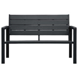 ZNTS Garden Bench 120 cm HDPE Black Wood Look 47878