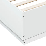Bed Frame with LED without Mattress White 140x200 cm 3209611